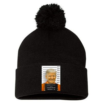 Donald Trump Mugshot Jail Prison Pom Pom 12in Knit Beanie