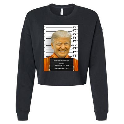 Donald Trump Mugshot Jail Prison Cropped Pullover Crew