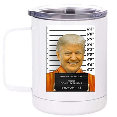 Donald Trump Mugshot Jail Prison 12 oz Stainless Steel Tumbler Cup