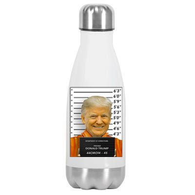 Donald Trump Mugshot Jail Prison Stainless Steel Insulated Water Bottle