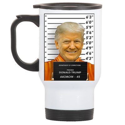 Donald Trump Mugshot Jail Prison Stainless Steel Travel Mug