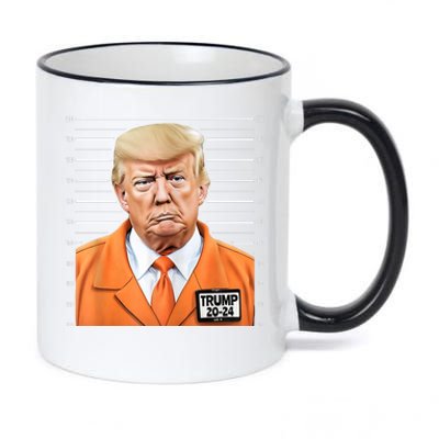 Donald Trump Mug Shot 2024 Orange Jail Suit 11oz Black Color Changing Mug