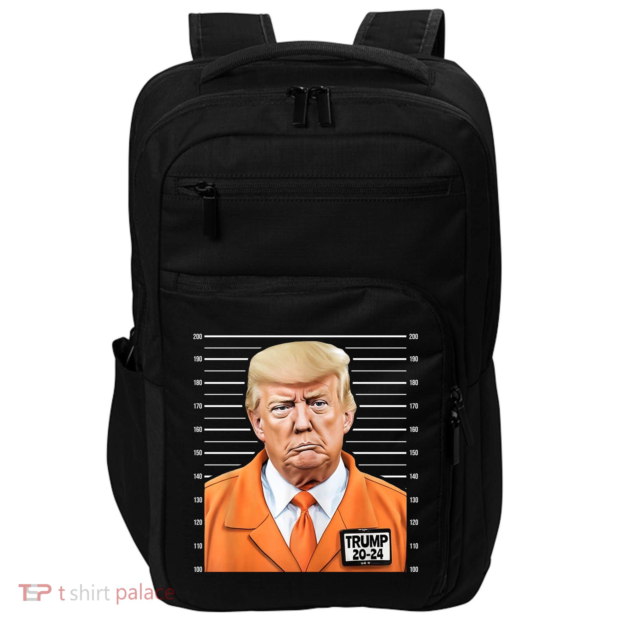 Donald Trump Mug Shot 2024 Orange Jail Suit Impact Tech Backpack