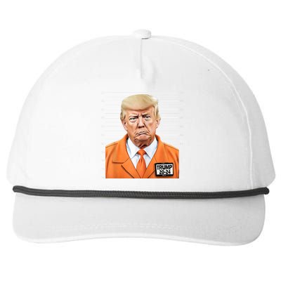 Donald Trump Mug Shot 2024 Orange Jail Suit Snapback Five-Panel Rope Hat