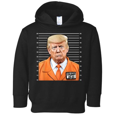 Donald Trump Mug Shot 2024 Orange Jail Suit Toddler Hoodie
