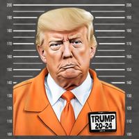 Donald Trump Mug Shot 2024 Orange Jail Suit Vector Backpack