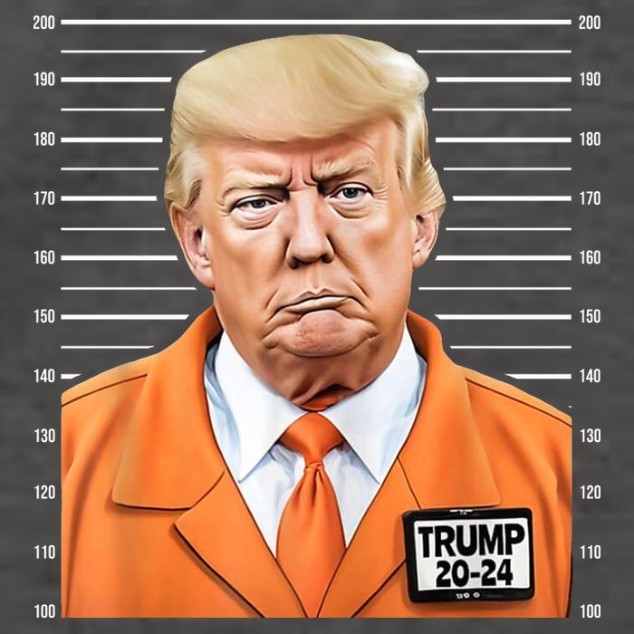 Donald Trump Mug Shot 2024 Orange Jail Suit Vector Backpack