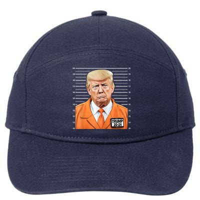 Donald Trump Mug Shot 2024 Orange Jail Suit 7-Panel Snapback Hat