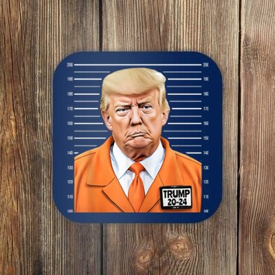 Donald Trump Mug Shot 2024 Orange Jail Suit Coaster