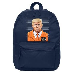 Donald Trump Mug Shot 2024 Orange Jail Suit 16 in Basic Backpack