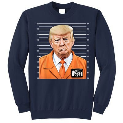 Donald Trump Mug Shot 2024 Orange Jail Suit Tall Sweatshirt