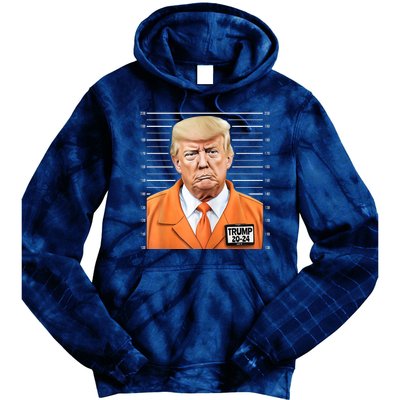 Donald Trump Mug Shot 2024 Orange Jail Suit Tie Dye Hoodie