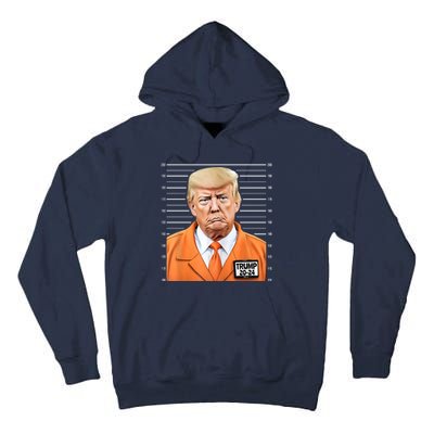 Donald Trump Mug Shot 2024 Orange Jail Suit Tall Hoodie