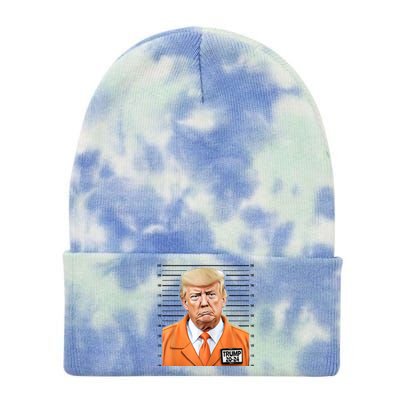 Donald Trump Mug Shot 2024 Orange Jail Suit Tie Dye 12in Knit Beanie