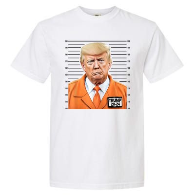 Donald Trump Mug Shot 2024 Orange Jail Suit Garment-Dyed Heavyweight T-Shirt