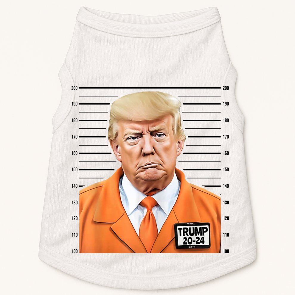 Donald Trump Mug Shot 2024 Orange Jail Suit Doggie Tank