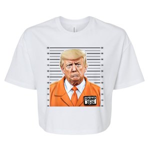 Donald Trump Mug Shot 2024 Orange Jail Suit Bella+Canvas Jersey Crop Tee