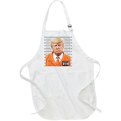 Donald Trump Mug Shot 2024 Orange Jail Suit Full-Length Apron With Pockets