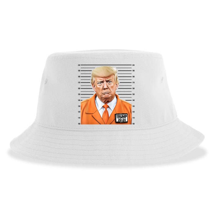 Donald Trump Mug Shot 2024 Orange Jail Suit Sustainable Bucket Hat