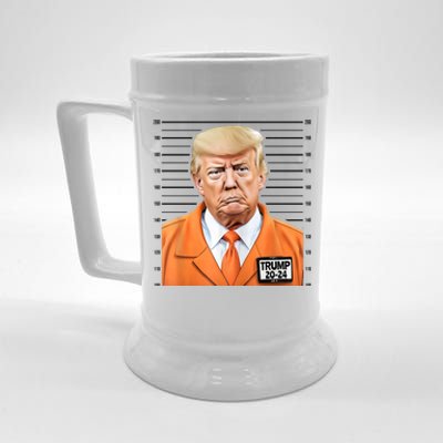 Donald Trump Mug Shot 2024 Orange Jail Suit Beer Stein