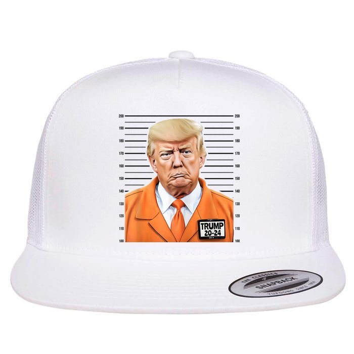 Donald Trump Mug Shot 2024 Orange Jail Suit Flat Bill Trucker Hat