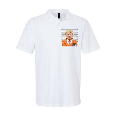 Donald Trump Mug Shot 2024 Orange Jail Suit Softstyle Adult Sport Polo