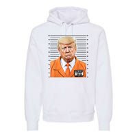 Donald Trump Mug Shot 2024 Orange Jail Suit Premium Hoodie