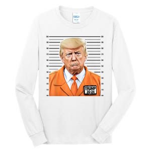 Donald Trump Mug Shot 2024 Orange Jail Suit Tall Long Sleeve T-Shirt