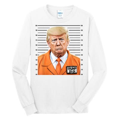 Donald Trump Mug Shot 2024 Orange Jail Suit Tall Long Sleeve T-Shirt