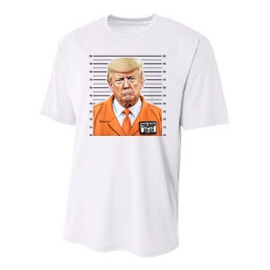 Donald Trump Mug Shot 2024 Orange Jail Suit Youth Performance Sprint T-Shirt