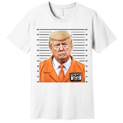 Donald Trump Mug Shot 2024 Orange Jail Suit Premium T-Shirt