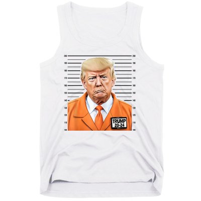 Donald Trump Mug Shot 2024 Orange Jail Suit Tank Top