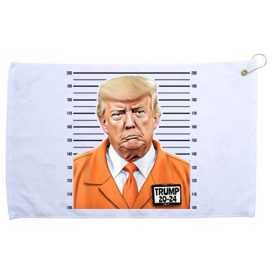 Donald Trump Mug Shot 2024 Orange Jail Suit Grommeted Golf Towel