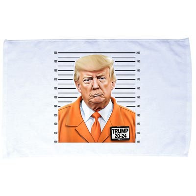 Donald Trump Mug Shot 2024 Orange Jail Suit Microfiber Hand Towel