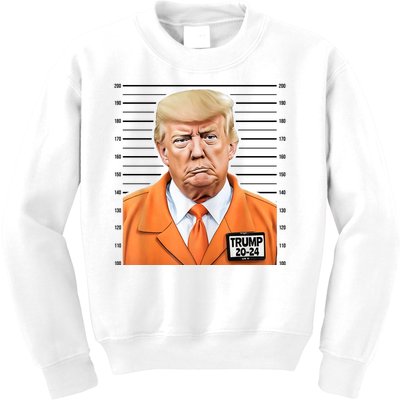 Donald Trump Mug Shot 2024 Orange Jail Suit Kids Sweatshirt