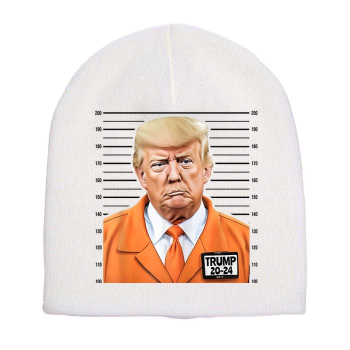 Donald Trump Mug Shot 2024 Orange Jail Suit Short Acrylic Beanie