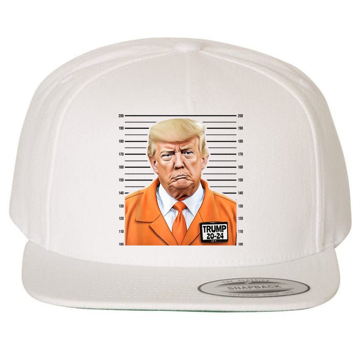 Donald Trump Mug Shot 2024 Orange Jail Suit Wool Snapback Cap