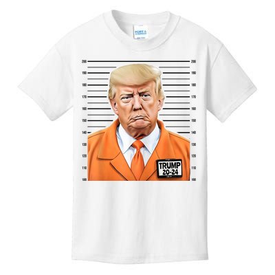 Donald Trump Mug Shot 2024 Orange Jail Suit Kids T-Shirt