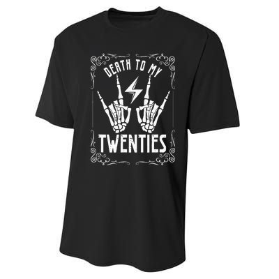 Death To My Twenties 20s 30th Birthday 30 Years Old Skeleton Performance Sprint T-Shirt