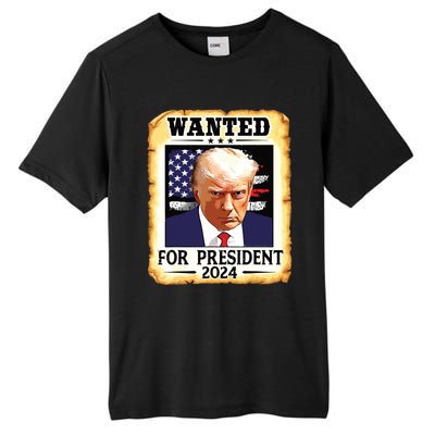 Donald Trump Mug Shot Wanted For Us President 2024 Tall Fusion ChromaSoft Performance T-Shirt