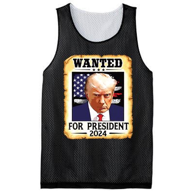 Donald Trump Mug Shot Wanted For Us President 2024 Mesh Reversible Basketball Jersey Tank