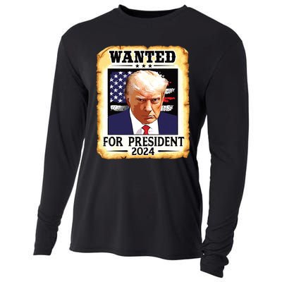 Donald Trump Mug Shot Wanted For Us President 2024 Cooling Performance Long Sleeve Crew