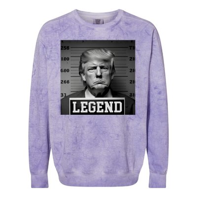 Donald Trump Mugshot Legend Colorblast Crewneck Sweatshirt