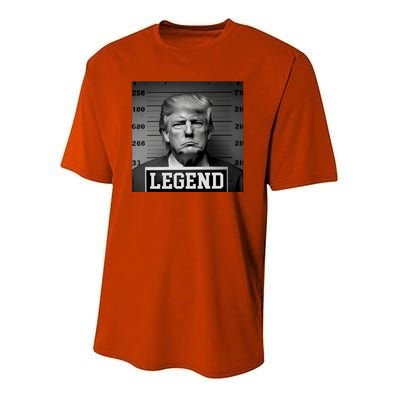 Donald Trump Mugshot Legend Youth Performance Sprint T-Shirt