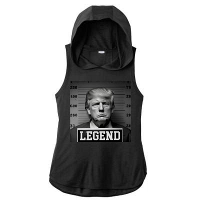 Donald Trump Mugshot Legend Ladies PosiCharge Tri-Blend Wicking Draft Hoodie Tank