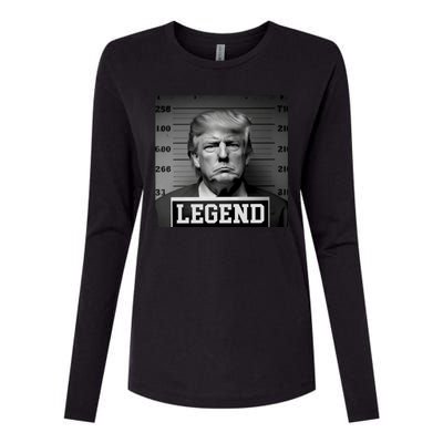 Donald Trump Mugshot Legend Womens Cotton Relaxed Long Sleeve T-Shirt