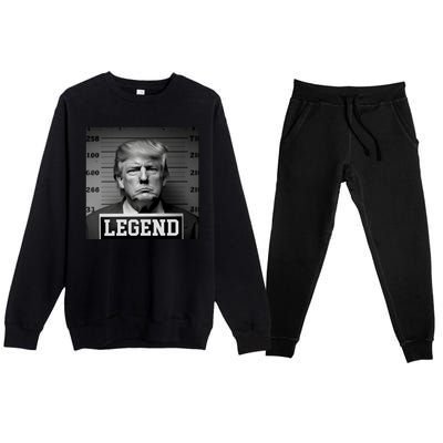 Donald Trump Mugshot Legend Premium Crewneck Sweatsuit Set