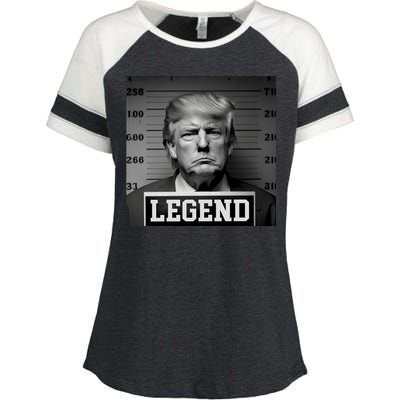 Donald Trump Mugshot Legend Enza Ladies Jersey Colorblock Tee