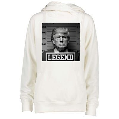 Donald Trump Mugshot Legend Womens Funnel Neck Pullover Hood