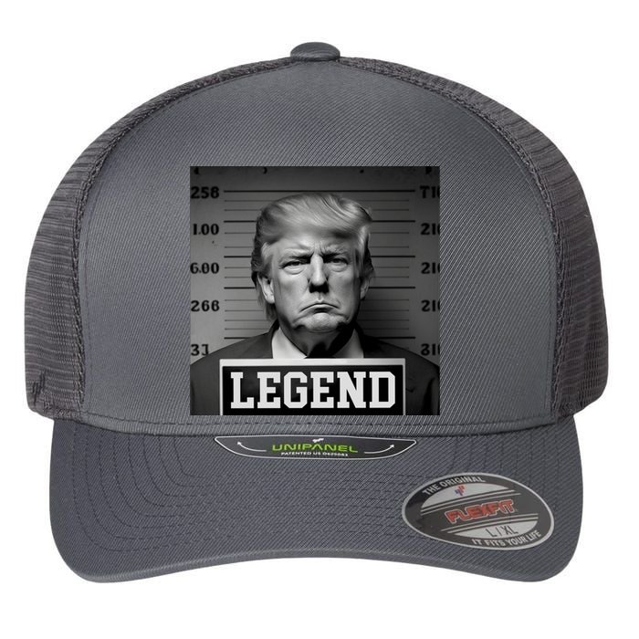 Donald Trump Mugshot Legend Flexfit Unipanel Trucker Cap